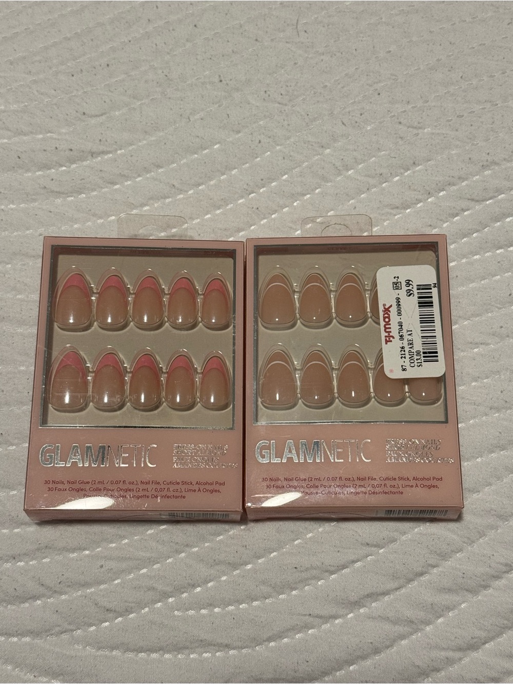 Glamnetic Nude Press-On Nails with Pink Accent — Ready-to-Wear Manicure
